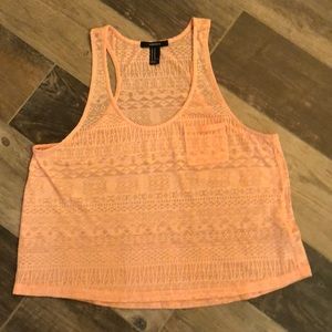 Tribal print peach tank